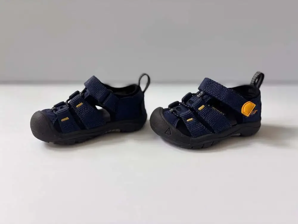 Keen Kids Navy Blue and Black Water Shoes with Yellow Accents